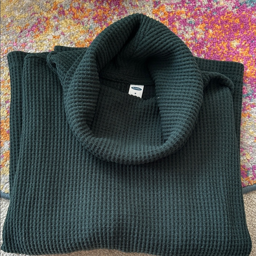 Cowl Neck Dark Green Sweater